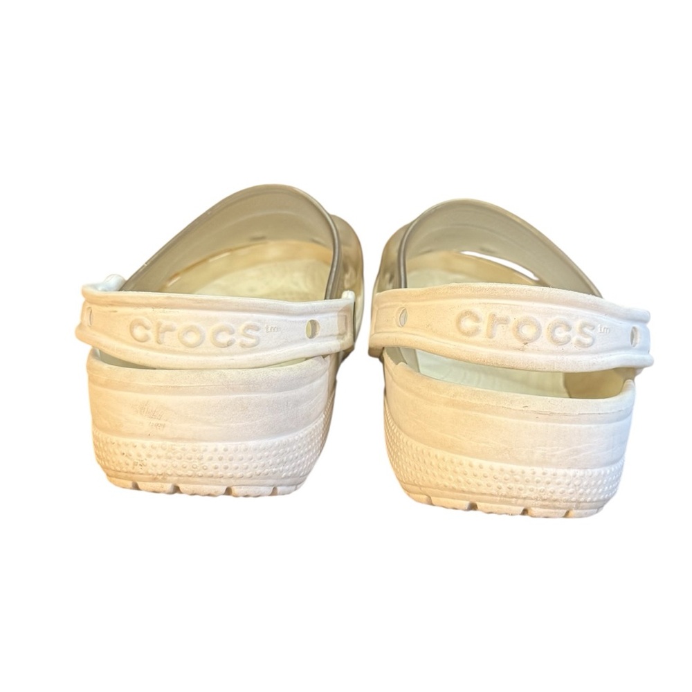 Crocs Classic Clogs White Translucent Clear Slip On Slingback Women’s Size 7 - Picture 2 of 8